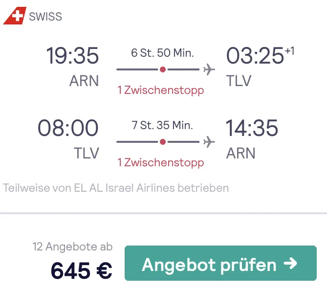 In der Business Class nach Israel für nur 645 Euro