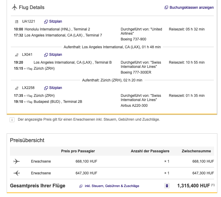 In der Lufthansa First Class nach Hawaii unter 4.000 Euro