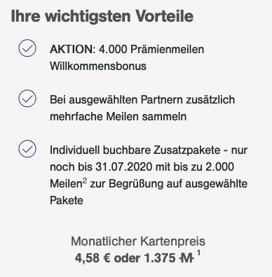 Infos zur Miles & More Blue Kreditkarte