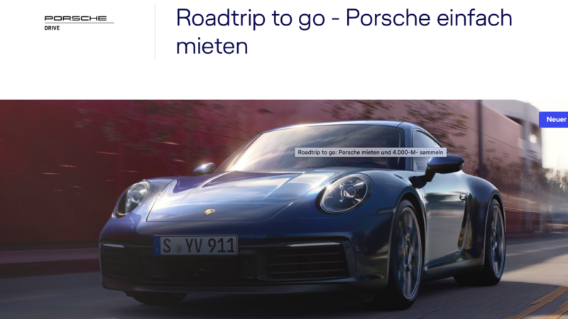 Porsche ist jetzt auch Miles & More Partner