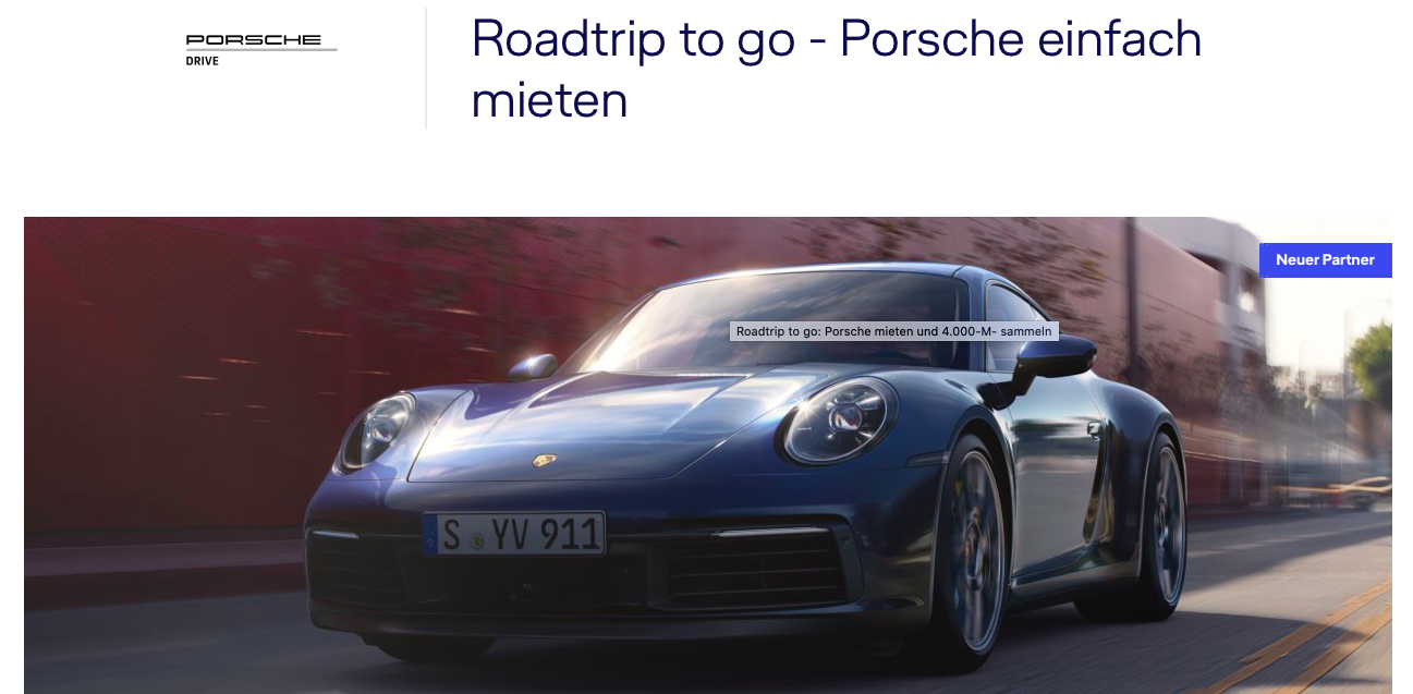 Porsche ist jetzt auch Miles & More Partner