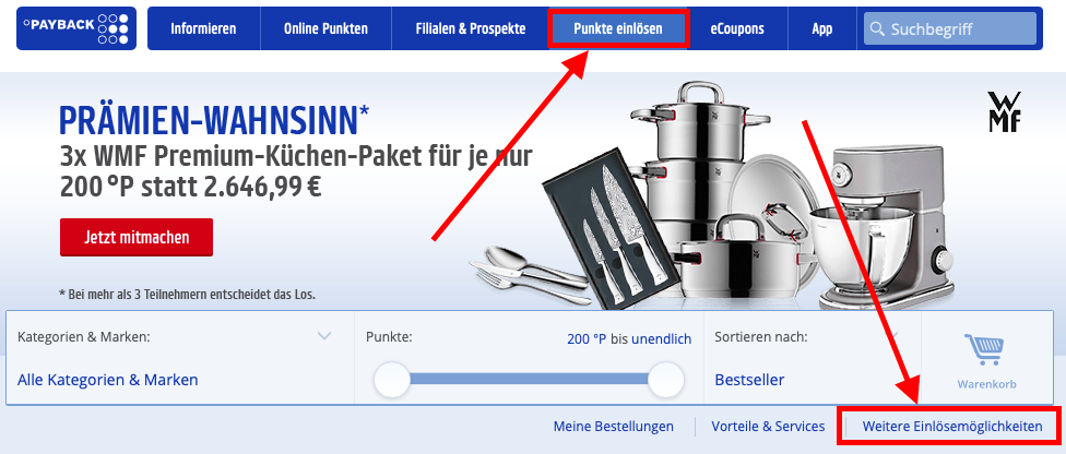 Payback-Punkte einlösen