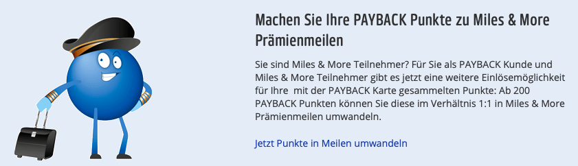 Guide: Payback-Punkte in Miles & More Meilen umwandeln