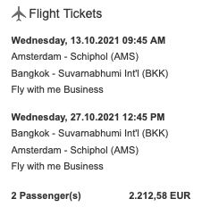 Lufthansa Business Class nach Bangkok für 1.106 Euro