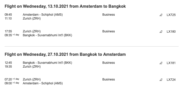 Lufthansa Business Class nach Bangkok für 1.106 Euro