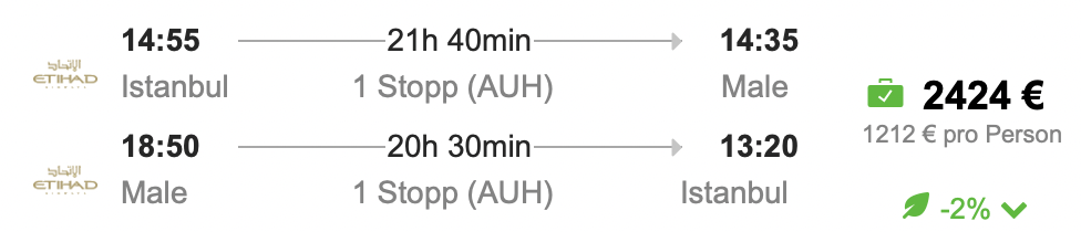 In der Business Class auf die Malediven für 1.212 Euro