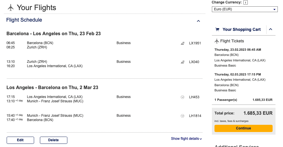 USA in der Lufthansa oder SWISS Business Class ab 1.500 Euro