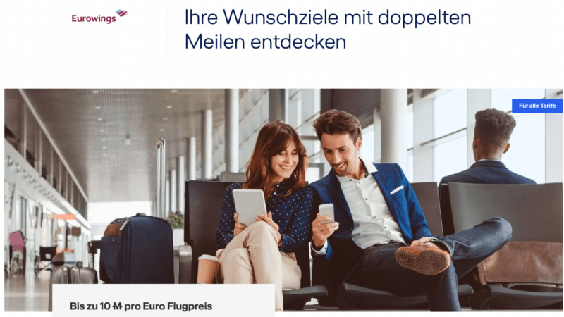 Doppelte Meilen auf Flügen mit Eurowings