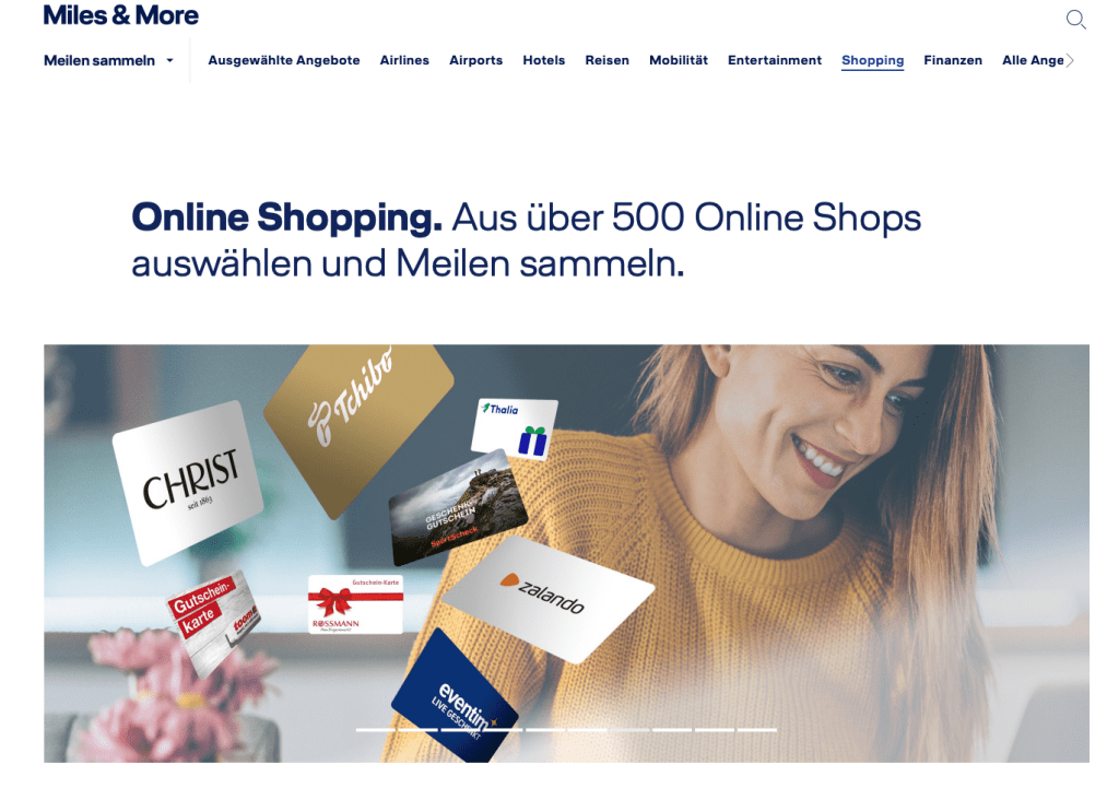 Miles & More Online Shopping