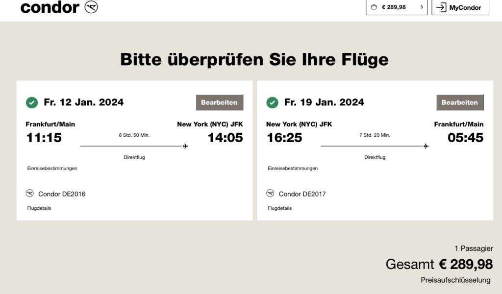 Flug-Schnäppchen nach New York ab 290 Euro