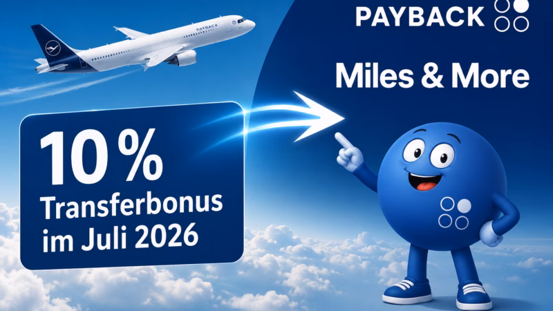 PAYBACK zu Miles & More Transferbonus: 10 % Extra-Meilen im Juli 2026